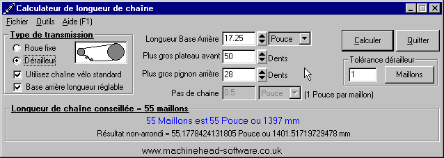 Calculateur de longueur de chane