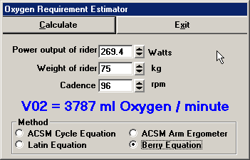 Oxygen Requirement Calculator screenshot