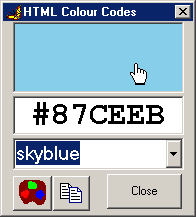 Screenshot of color code generator