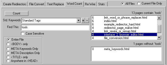 Webmasters Weaponry - Word Phrase Or Link Count